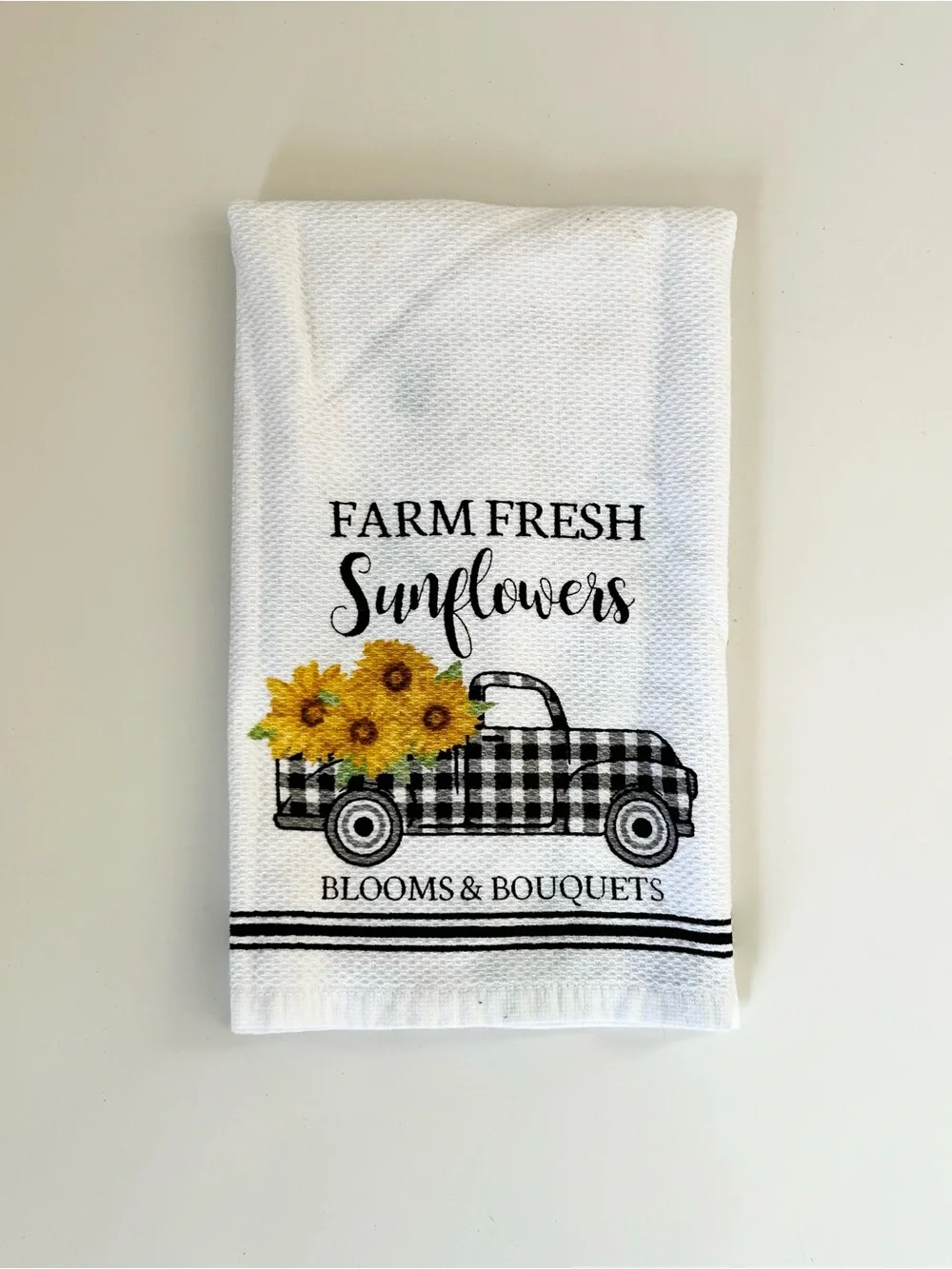 Sunflower Buffalo Plaid Kitchen Towel Set